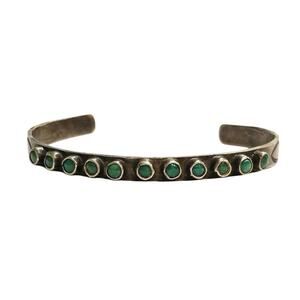 Vintage Zuni Snake Eye Turquoise Sterling Cuff Bracelet Ingot Silver Jewelry